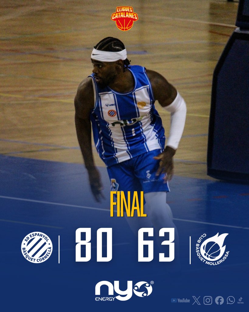 SDEspanyol_BQ's tweet photo. 🔥 HISTÒRIA! HISTÒRIA! HISTÒRIA! 🔥

💙🤍 80-64 vs CB Mollerussa

HO HEM FET! 💥
Per PRIMERA VEGADA, el PRIMER EQUIP disputarà la FINAL de la Lliga Catalana TERCERA FEB! 🏆

Una victòria que ens fa somiar.
Un equip que no s’atura.
Una afició que empeny.

🚨 ENS EN ANEM A LA FINAL! 🚨

💙🤍 NO SURRENDER. 🔥