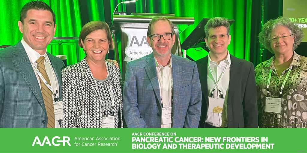 AACR's tweet photo. From Detection to Interception: Redefining the Earliest Stages of Pancreatic Cancer—#AACRpan26 cochair Diane M. Simeone, Ben Z. Stanger, Nuria Mallats, Raymond Wadlow, and @SaharNissim addressed this topic in a plenary at the AACR Conference on Pancreatic Cancer. 
@MadameSurgeon https://t.co/Cq1xOMTw5g