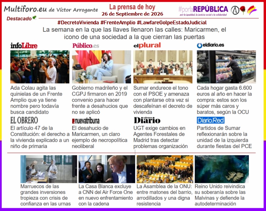 caval100's tweet photo. ►La Prensa del 26 de Septiembre de 2026. Destacado. Leer todas las noticias:
https://t.co/6OHY7w2UG2
#DecretoVivienda #FrenteAmplio #LawfareGolpeEstadoJudicial https://t.co/lgoAjuA0mM