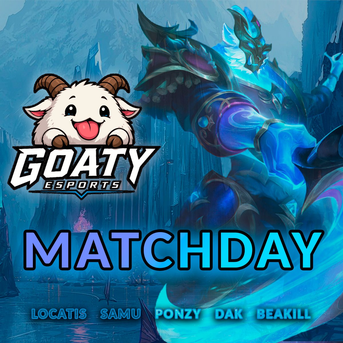 GoatyEsports's tweet photo. Matchday!

Estamos de vuelta en @SomosLaTormenta y la victoria es la única palabra en nuestro vocabulario!

💪@Mr_Locatis 
🦖@SamuRM97 
🔮@Ponzy_Coscu 
🏹@d4kGz 
🛡️@beakill_ 
🧠@Guillevq_ 
💼@lolx_z 
💼@maxii97__ 

 🗓️19:00
 🆚#UOWanderersSolari 
 📺https://t.co/IFQdQMVVbK https://t.co/0REKyYCvHb