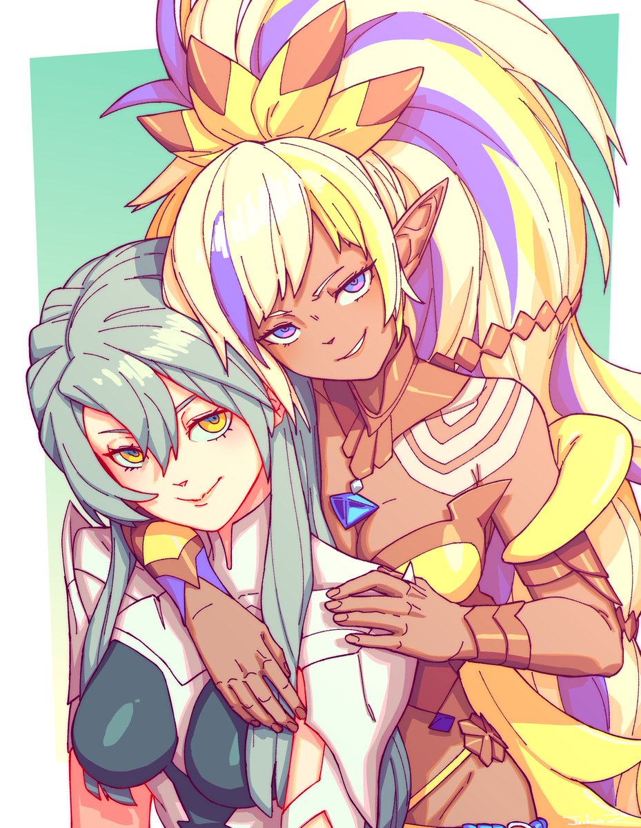 JackoonZ's tweet photo. Fortuna And Eshmel | Full render commission https://t.co/CTzZ0o3dFb