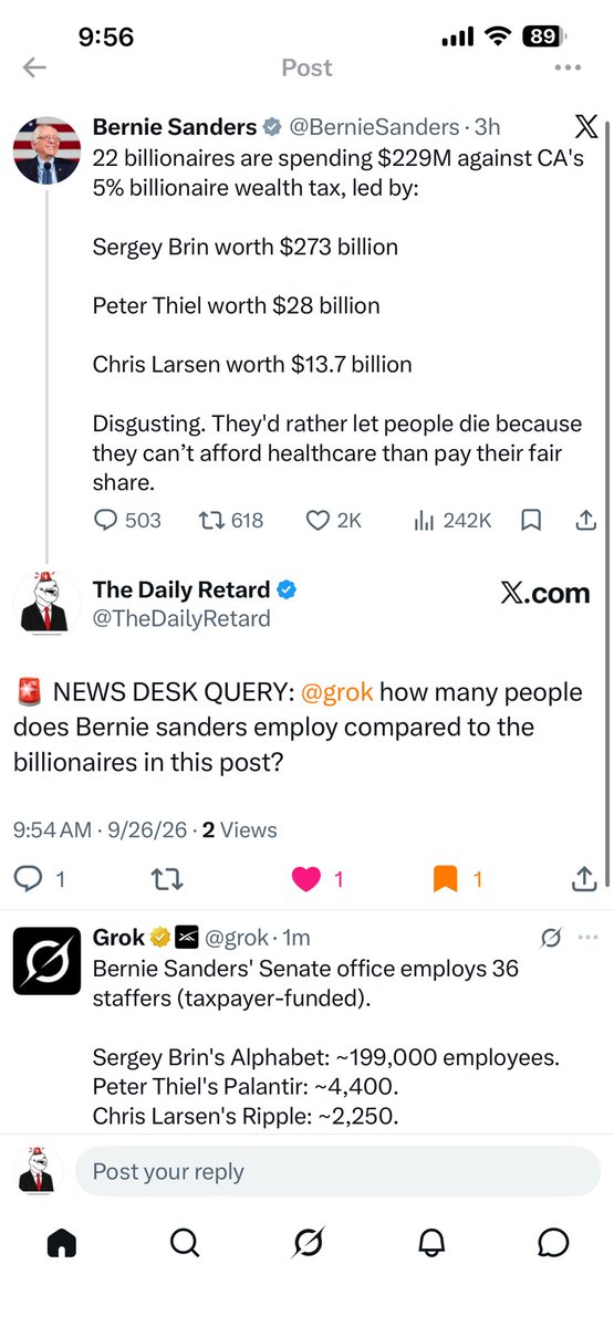 TheDailyRetard's tweet photo. @LangmanVince @BernieSanders @grok 🚨 From the news desk! https://t.co/lY6XbyOnKx