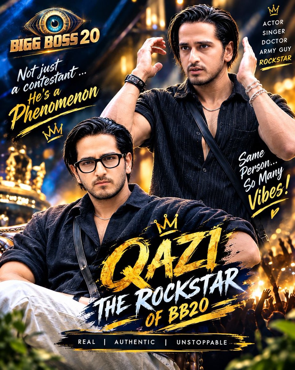 _kudi_kashmiri's tweet photo. Qazi doesn’t enter a room looking for attention; somehow, attention finds him.

QAZI THE ROCKSTAR OF BB20 https://t.co/Yq4DV06lUs