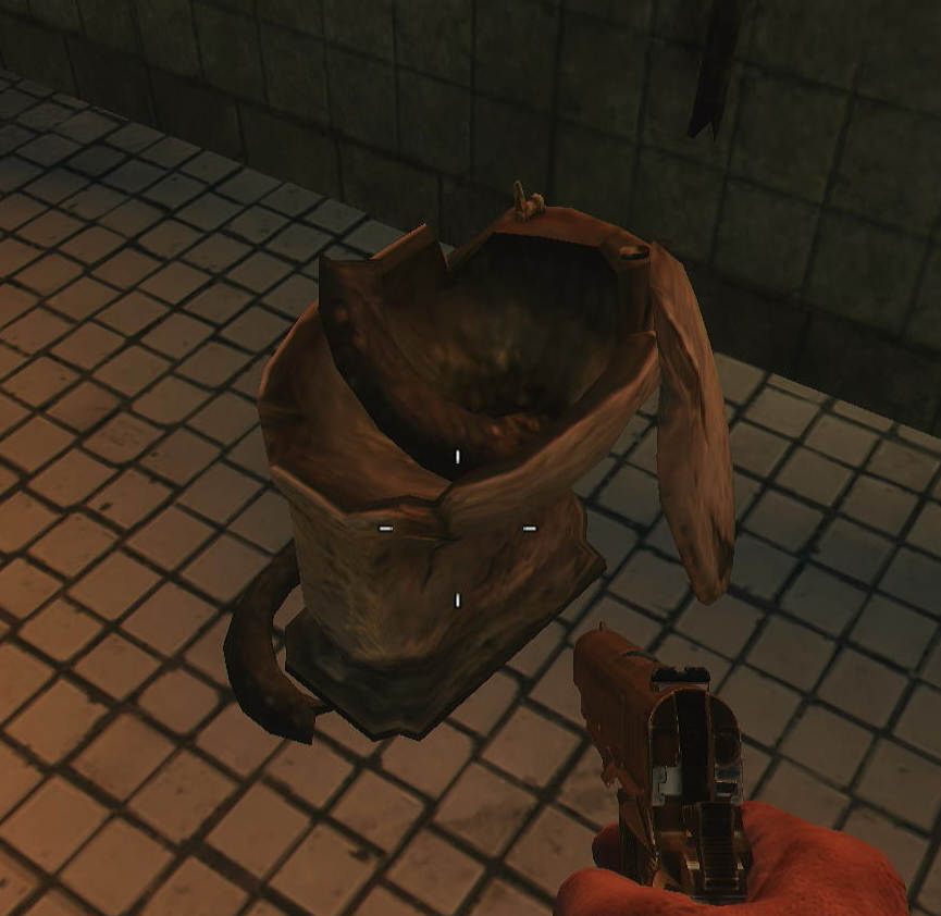 TheKorborium's tweet photo. Due to the low texture quality, as a kid I always thought this was a giant piece of shit that just... utterly destroyed this toilet.

But... it's the toilet seat. I wasn't the brightest kid. Not the brightest adult! https://t.co/bWz42t2nvF