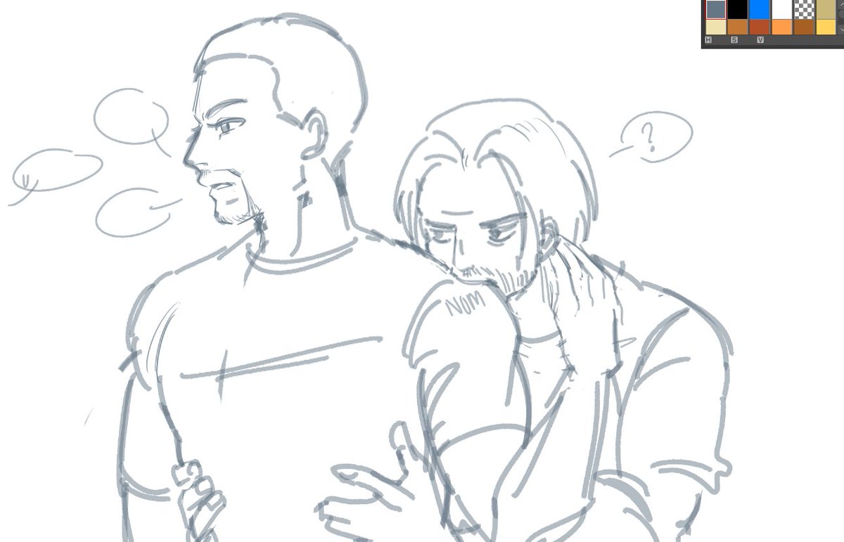 kucalypse's tweet photo. #sambucky doodle, bucky has oral fixation https://t.co/kFXnzbcPXg