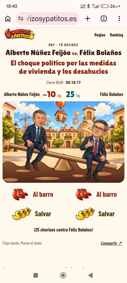ChoYPatitos's tweet photo. @rtvenoticias Y quién tiene la solución o es culpable de #vivienda Dale chorizos o patitos a tu preferido con @ChoYPatitos #choypatitos https://t.co/afo5QANuZY