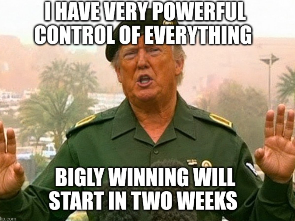 feel_the_zing's tweet photo. @WhiteHouse Good news guys, trump said this morning we are winning the war! ..so much winning he rejected a peace deal, such genius https://t.co/RQv10UYcTb