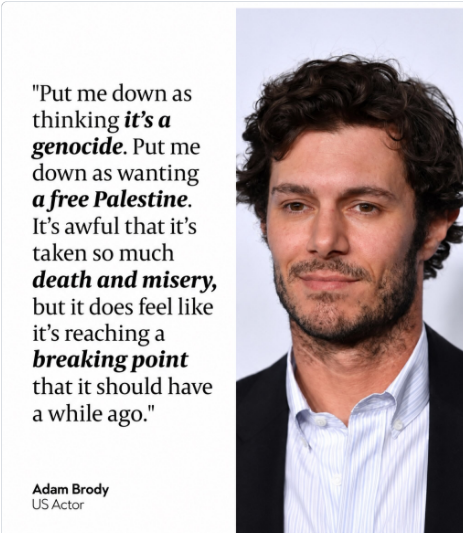 TaylorGarcia100's tweet photo. Adam Brody says Gaza is a “genocide” and calls for a “free Palestine.
But why did it take “so much death and misery” for Hollywood to reach its “breaking point”?
How many more lives before silence becomes impossible? 
@TheOnlyEsta2 @keeshalldaylong @BrittanyinTexas @Sinfulskin2 https://t.co/M0wrNG8U3B