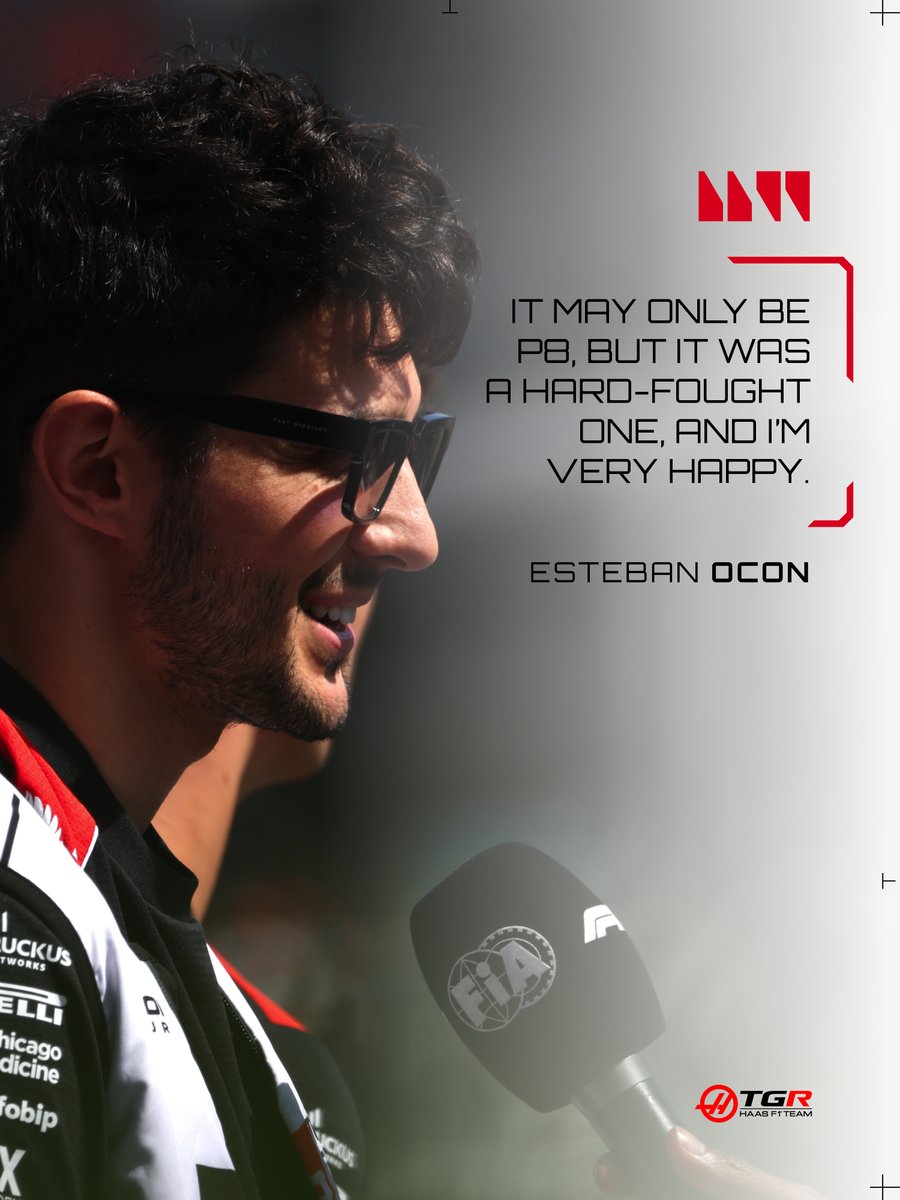 HaasF1Team's tweet photo. “It’s an amazing result for everyone’s hard work.” 💬 AK

Ayao, Esteban, and Ollie reflect on a successful Saturday in Baku 💪🇦🇿

#HaasF1 #F1 #AzerbaijanGP https://t.co/e8eihGMrCJ