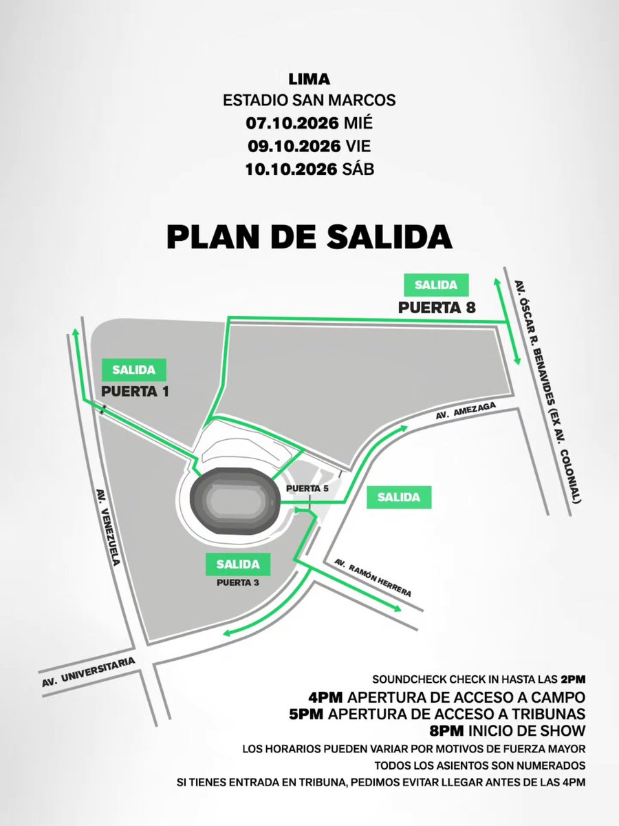 conciertosperu's tweet photo. 🚨Todo lo que tienes que saber para el concierto de BTS en Lima 🚨

La promotora compartió las indicaciones para quienes asistirán, incluyendo los accesos y puertas correspondientes, horarios, objetos que podrán ingresar y más

¿Para cuál de las tres fechas tienes entrada? 👀 https://t.co/6eB3kZw8wI