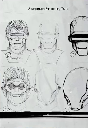 Daft_Wub's tweet photo. Initial Daft Punk robot sketches by Alterian Inc. (September - October 2000) https://t.co/flwzKWHEcF