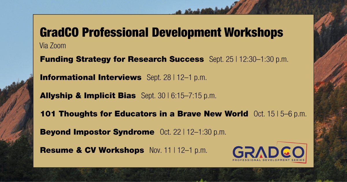 GradBuffs's tweet photo. 📚 Grow your skills. Expand your network. Advance your career. GradCO's Fall 2026 professional development workshops are now open for registration! Open to all graduate students and postdocs✨ Register at the link: https://t.co/TZVHWhUhZM https://t.co/Sh7AKjq4d0