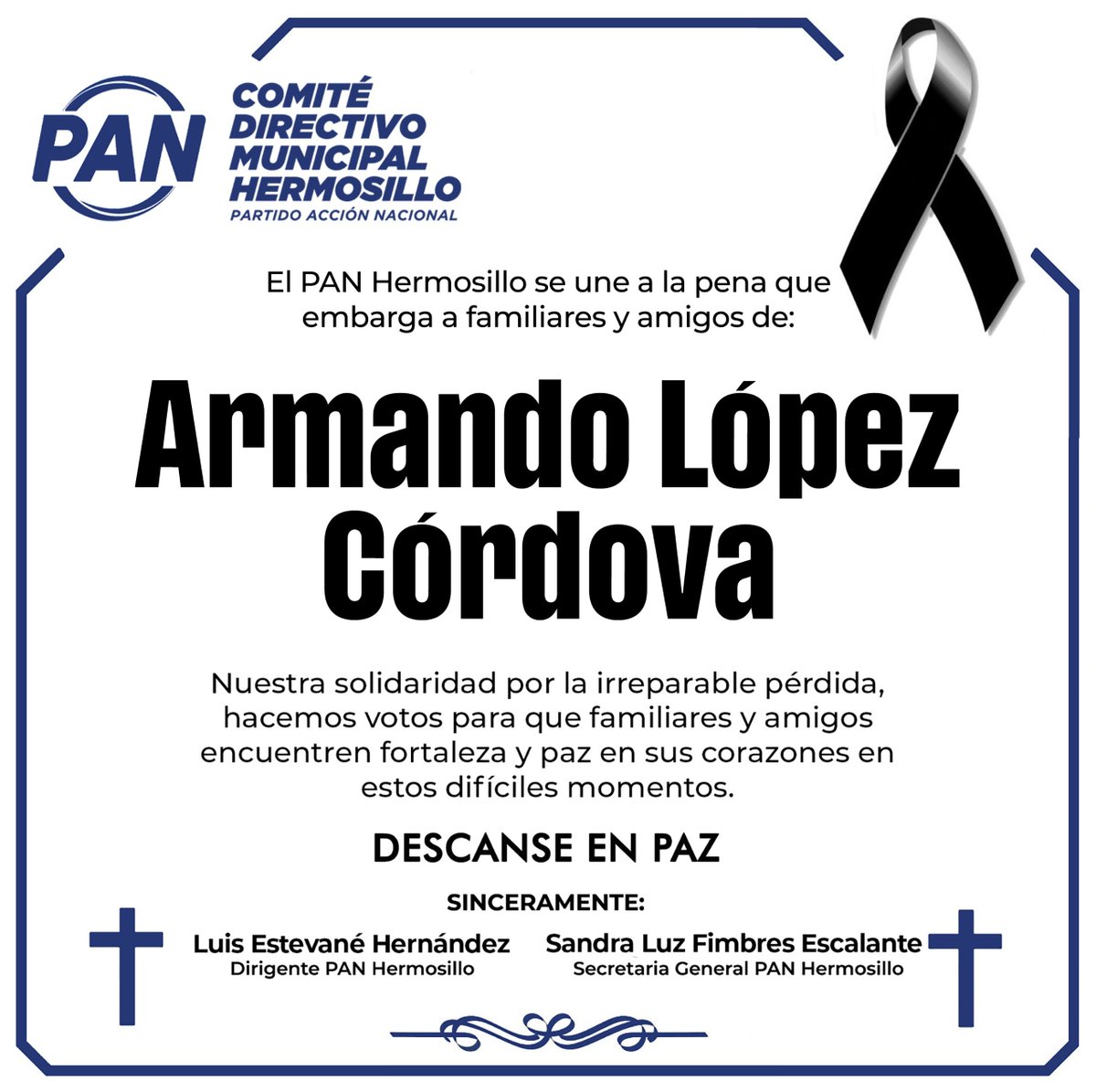 PAN_Hmo's tweet photo. Descanse en paz. https://t.co/t4WzgwjFFD