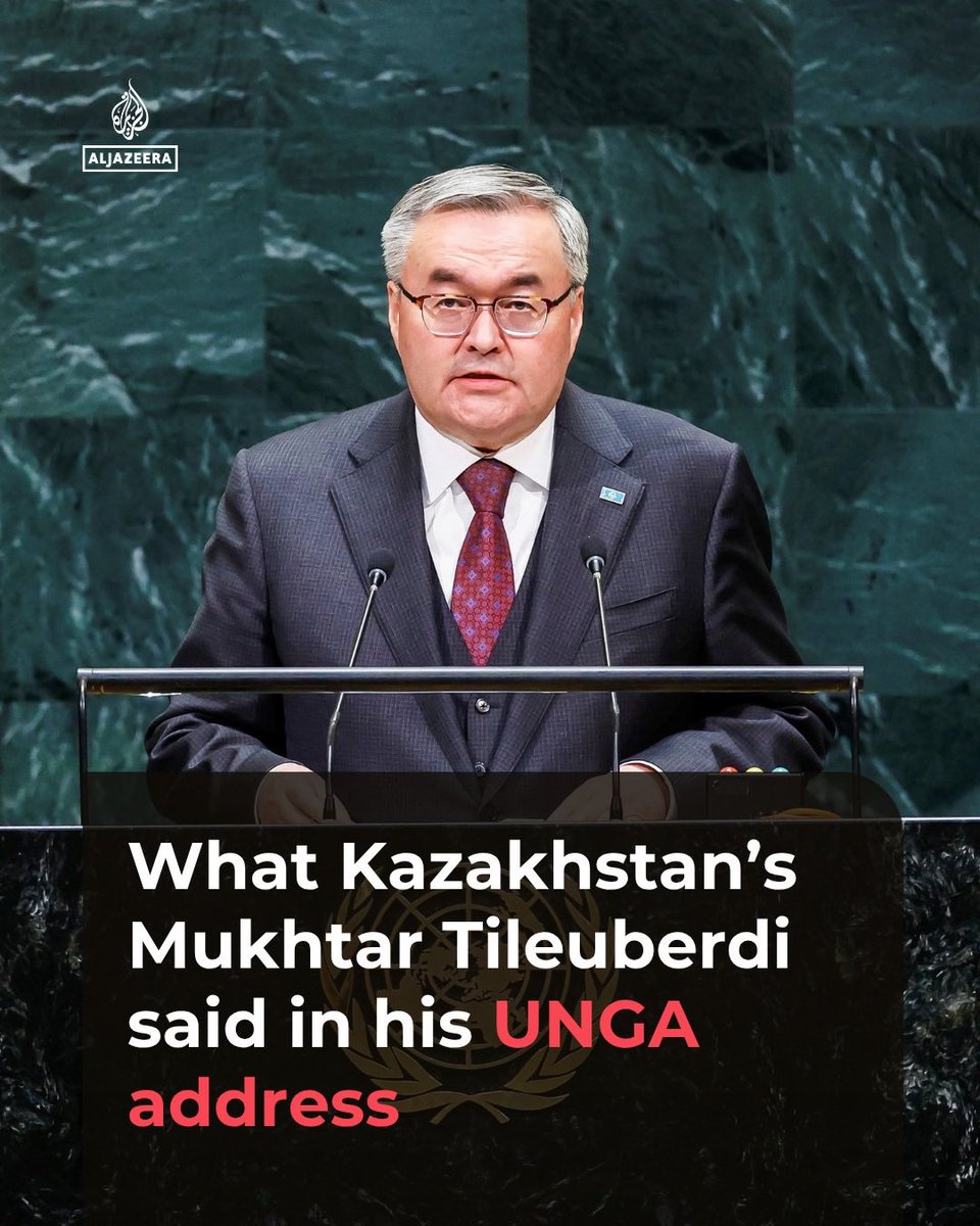 MBTileuberdi's tweet photo. Addressed #UNGA81 General Debate

Kazakhstan will continue to choose cooperation over confrontation and remain a reliable partner for peace, security and sustainable development.

🔗 Read more about my address: https://t.co/1csQWOllHR https://t.co/JxDbYhZjwd
