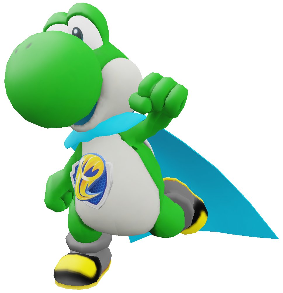HunterEvan10746's tweet photo. Mighty yoshi (Mighty Pups 2 Prototype)
(Mario tennis aces victory pose style)
(Recreation in 2026)
------------
Made with Blender 3.6 on pc..
-----------
#Yoshi #Nintendo #Mario #PawPatrol #FanMade #Renders #Parodies #Crossover #MightyPups https://t.co/bGO1m4lfKt