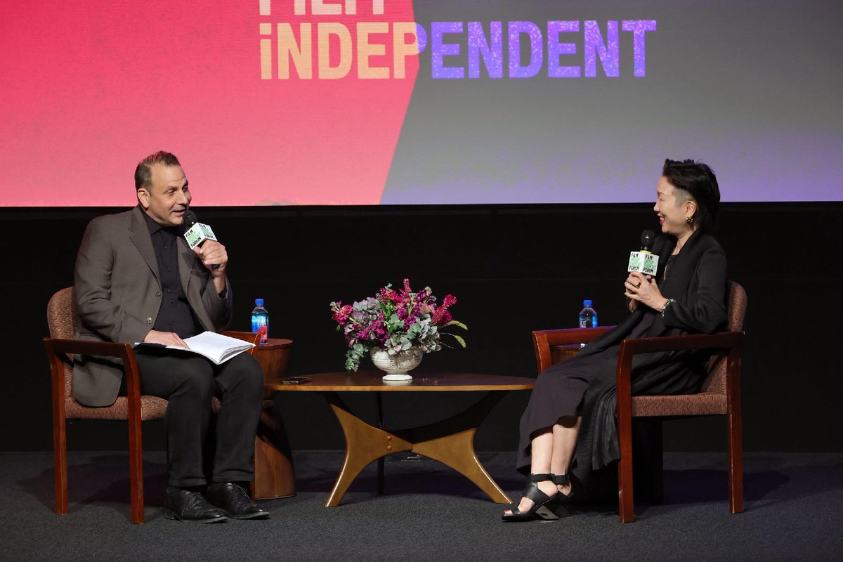 filmindependent's tweet photo. HIKARI kicked off #FiForum26 with an inspiring convo with producer Ron Najor on her journey from Film Independent's Labs to writing and directing features (‘37 Seconds’, ‘Rental Family’) and television series. ✨ So thrillled to bring these 2016 Screenwriting Lab #FiFellows back together!
📸: Kevin Winter/Getty Images