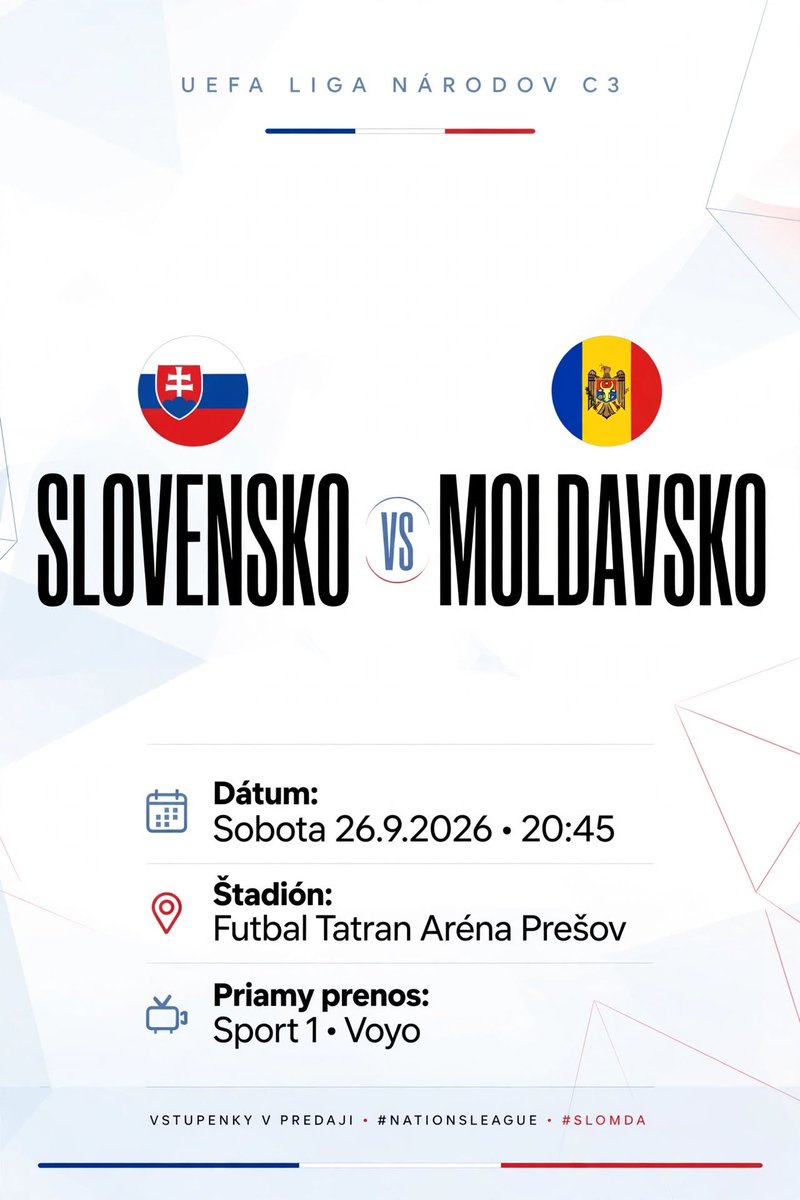 Adamjakup's tweet photo. Dnes začína naša cesta v Lige národov! C3 skupina, prvý krok proti Moldavsku. Tatran Aréna v Prešove bude horieť! Tipujem 2:0 pre nás. Váš tip? 👇
#UEFANationsLeague #SlovenskoMoldavsko #Tipovačka #Futbal #Prešov #Reprezentacia #C3 https://t.co/KkQHcdCR6A