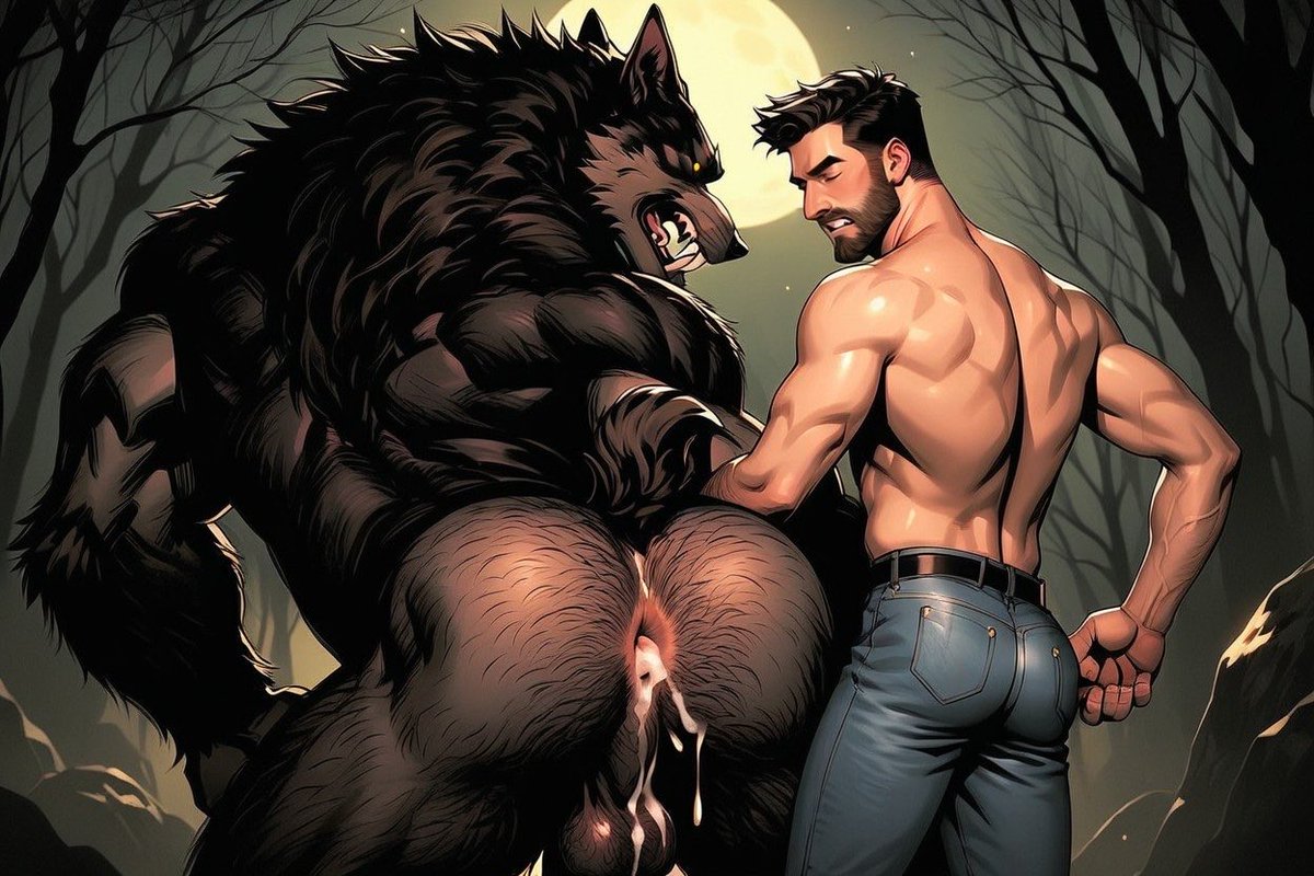 WolfManLovr's tweet photo. #werewolf #Werewolf #gay #male #muscle #Hairy 
#breeding

It would be equally erotic fucking a guy as he changes, pumping his ass while his body grows,  becomes hairy, and feral, just hope that the werewolf likes getting boned or he might just swat you into a bloody pulp. https://t.co/ugZN77kFk6