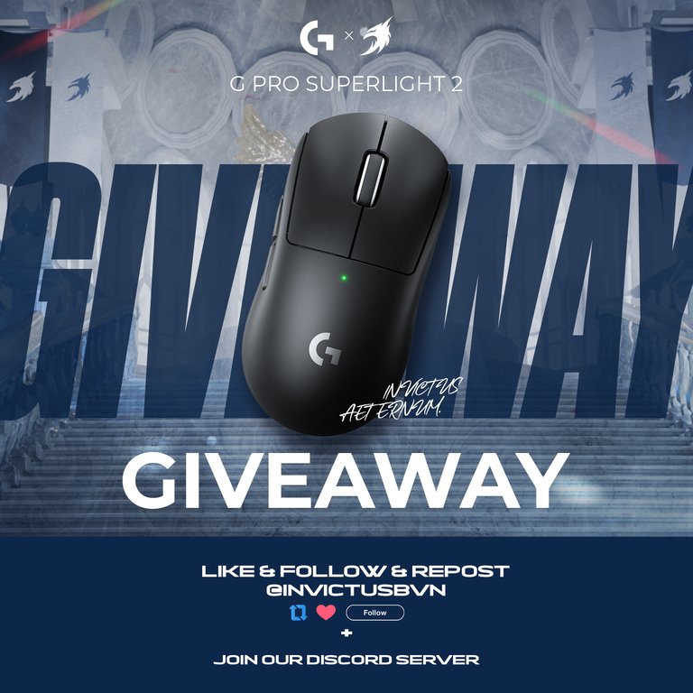 invictusBVN's tweet photo. INVICTUS × Logitech Giveaway

We’re giving away a Logitech G PRO X SUPERLIGHT 2 to ONE winner — worldwide.

How to enter:
• Follow @invictusBVN 
• Like this post
• Repost
• Join our Discord
• Tag 2 friends below
Winner announced: October 25, 2026.
Worldwide eligibility. Good luck.
#Giveaway #Gaming #Esports #LogitechG #GamingGiveaway