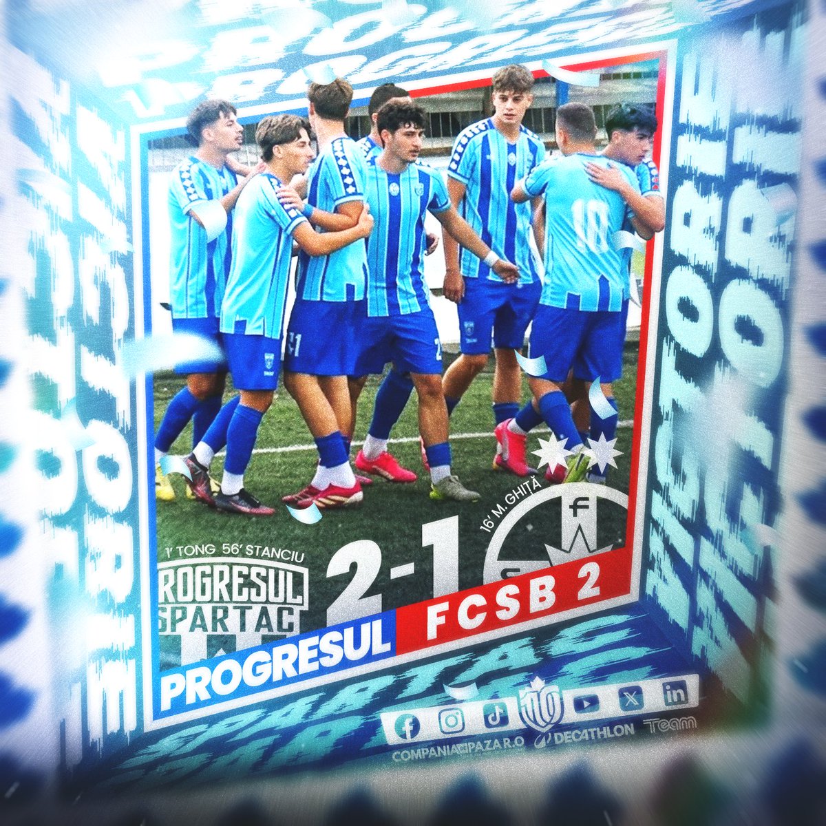 progresul1944's tweet photo. 🇳🇮 VICTORIE în Intrarea Vrabiei, cu FCSB 2! 🇳🇮

💙 FELICITĂRI, PROGRESUL! Tot înainte! 💙 https://t.co/lYcB8zzM75