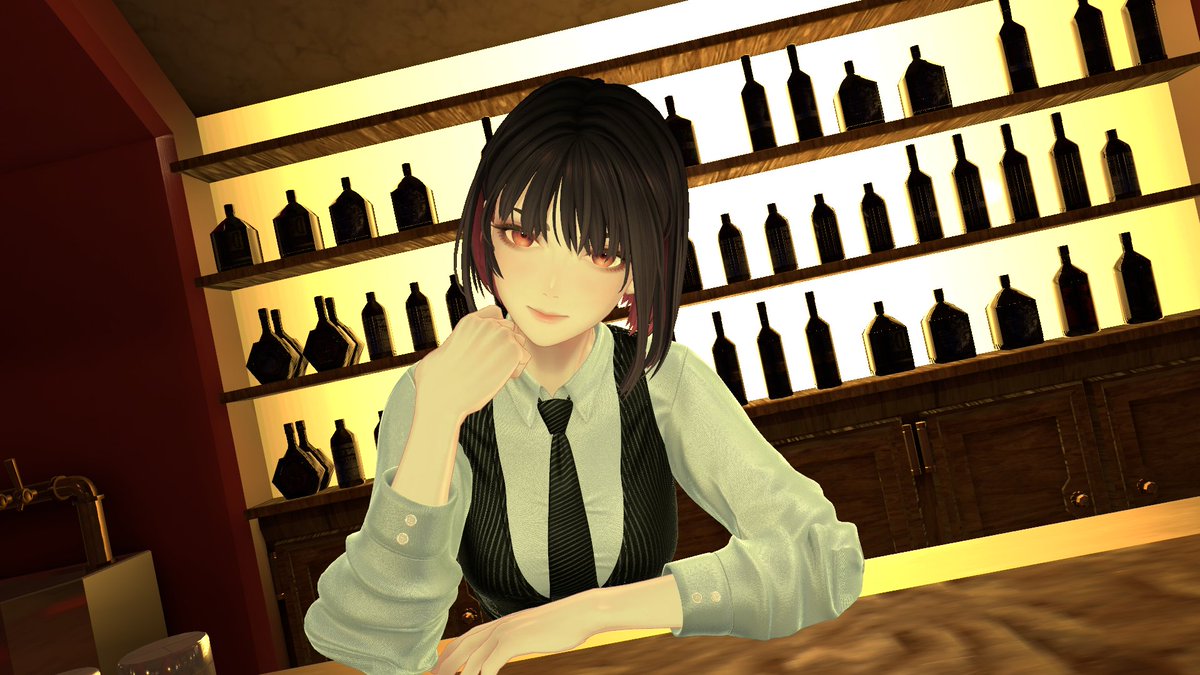 Lupus_vrc's tweet photo. バーで暇そうにしてる感じ。
#深澄　#MISUMI3D　#珍飯亭 https://t.co/V2qiFWCbxa