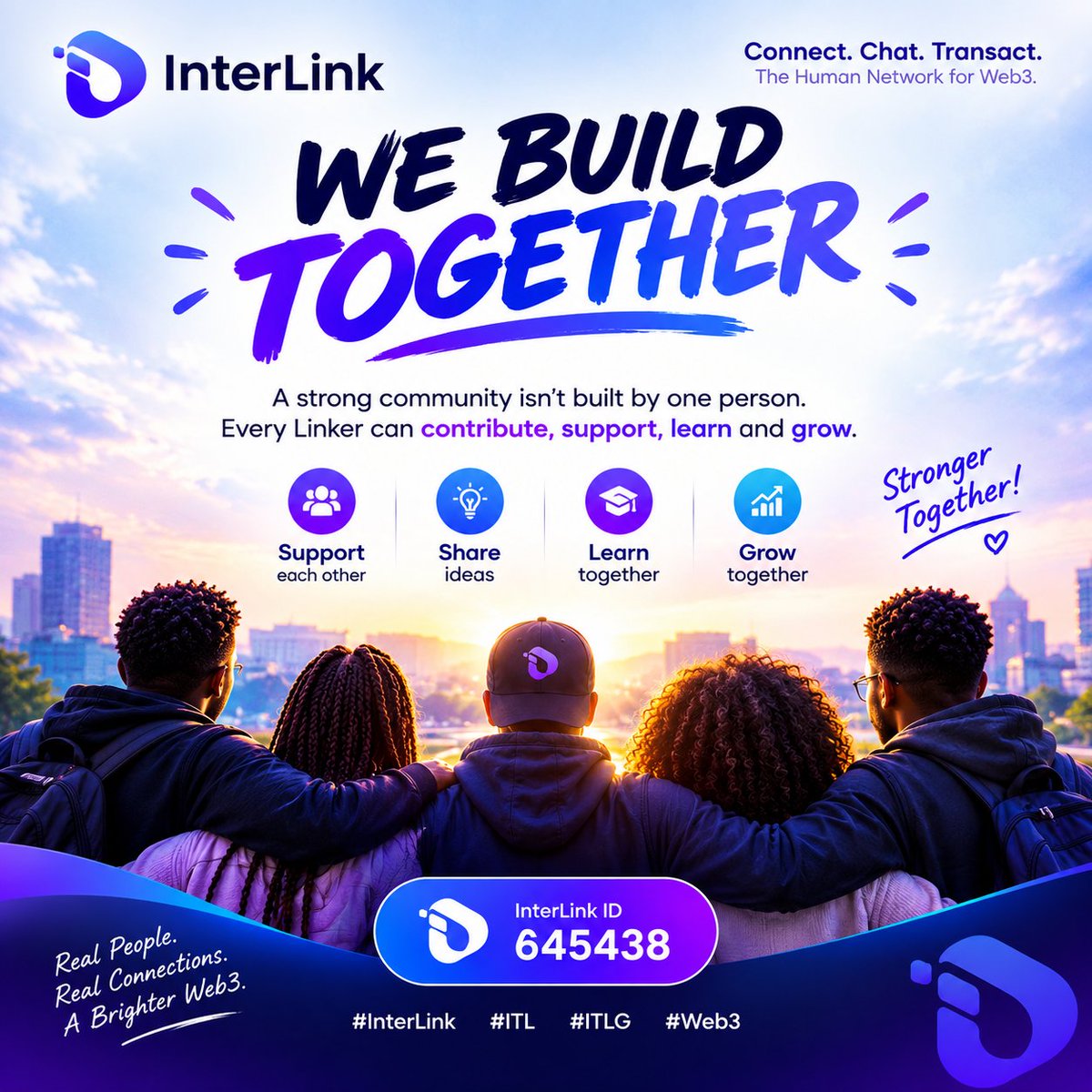 Cryptoafricans's tweet photo. WE BUILD TOGETHER. 🌐🤝
A strong community isn't built by one person.
Every Linker can contribute, support, learn and grow.
One community. One vision. A stronger Human Network. 💜
ID: 645438
#InterLink #ITL #ITLG #Web3 https://t.co/5HyUKX0TWH