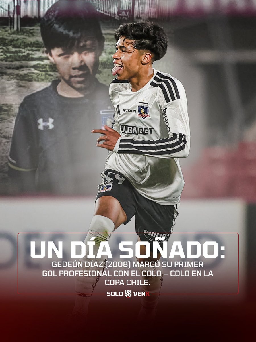 SOLOVENEX_'s tweet photo. Titularidad y gol para Gedeón Díaz con @ColoColo en #CopaDeChile. ¡Soñado!
El extremo venezolano fue titular y anotó al 34' el 1-0 definitorio ante el #Audax.
Nació en Venezuela, con tres años partió a #Chile, y ahora hace goles en primera.
El 𝒔𝒖𝒆𝒏̃𝒐 del chamo. 👶🏻🇻🇪
#SVX https://t.co/qWlJFO0FjS