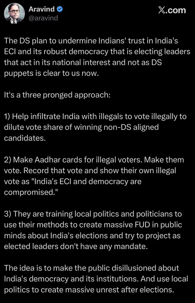 DrRajeshPatil20's tweet photo. Warning about attack on ECI by foreign players paid stooges was given one year back by @aravind 

Even the modus operandi. 

Read it to know how they plan and how India defeats their plan by preparing in advance…

Bad players like cockroaches like Dipke, Ranka, Das are Low level stooges and Pappu is mid level while real attackers on EC are done by foreign handlers and planners. Check role of evangelical agents also as Jiji here..