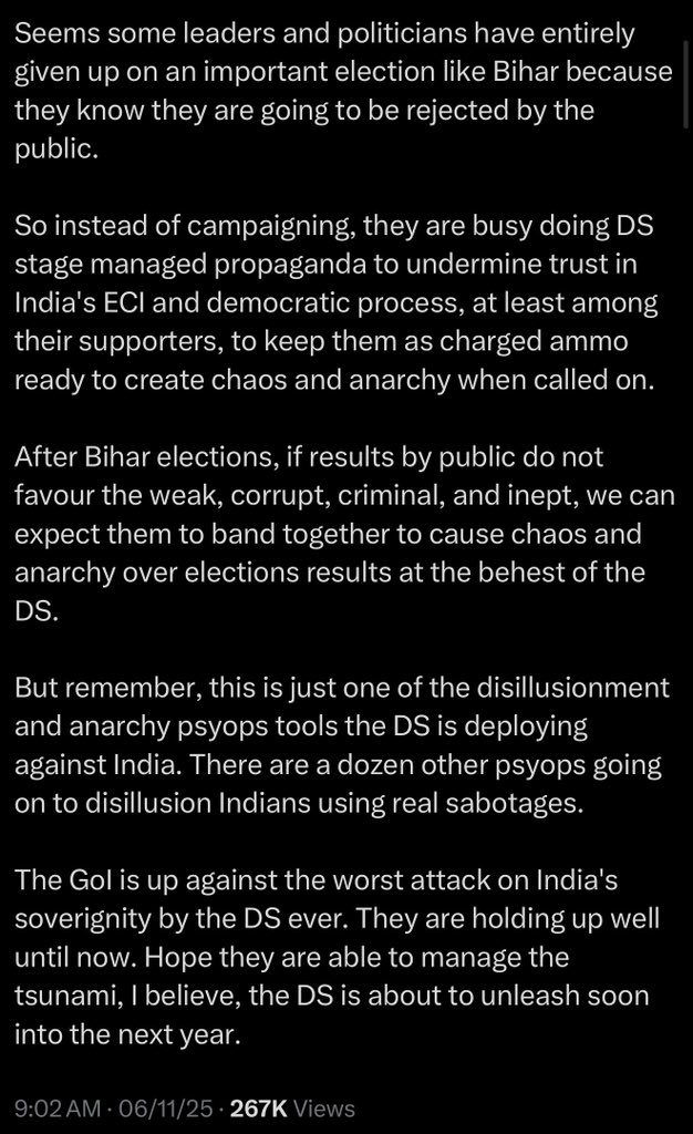 DrRajeshPatil20's tweet photo. Warning about attack on ECI by foreign players paid stooges was given one year back by @aravind 

Even the modus operandi. 

Read it to know how they plan and how India defeats their plan by preparing in advance…

Bad players like cockroaches like Dipke, Ranka, Das are Low level stooges and Pappu is mid level while real attackers on EC are done by foreign handlers and planners. Check role of evangelical agents also as Jiji here..