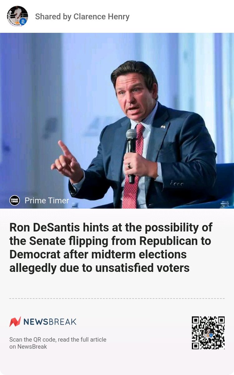 Randyluv5's tweet photo. Ron DeSantis hints at the possibility of the Senate flipping from Republican to Democrat after midterm elections allegedly due to unsatisfied voters #Senate #RonDeSantis #Republicans #Washington,D.C.
https://t.co/GfKGvx5U2d https://t.co/HQcxG5p3Xq