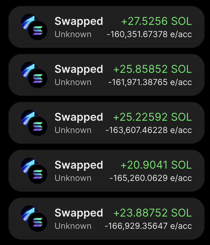 sankinhl's tweet photo. bought $e/acc  and started selling pieces on the way up

already locked in $193k profit...

not even close to my biggest trade lately but six figures is six figures...

still left a decent bag running

no reason to kill a winner while its still paying me

some people take screenshots

i take profits!