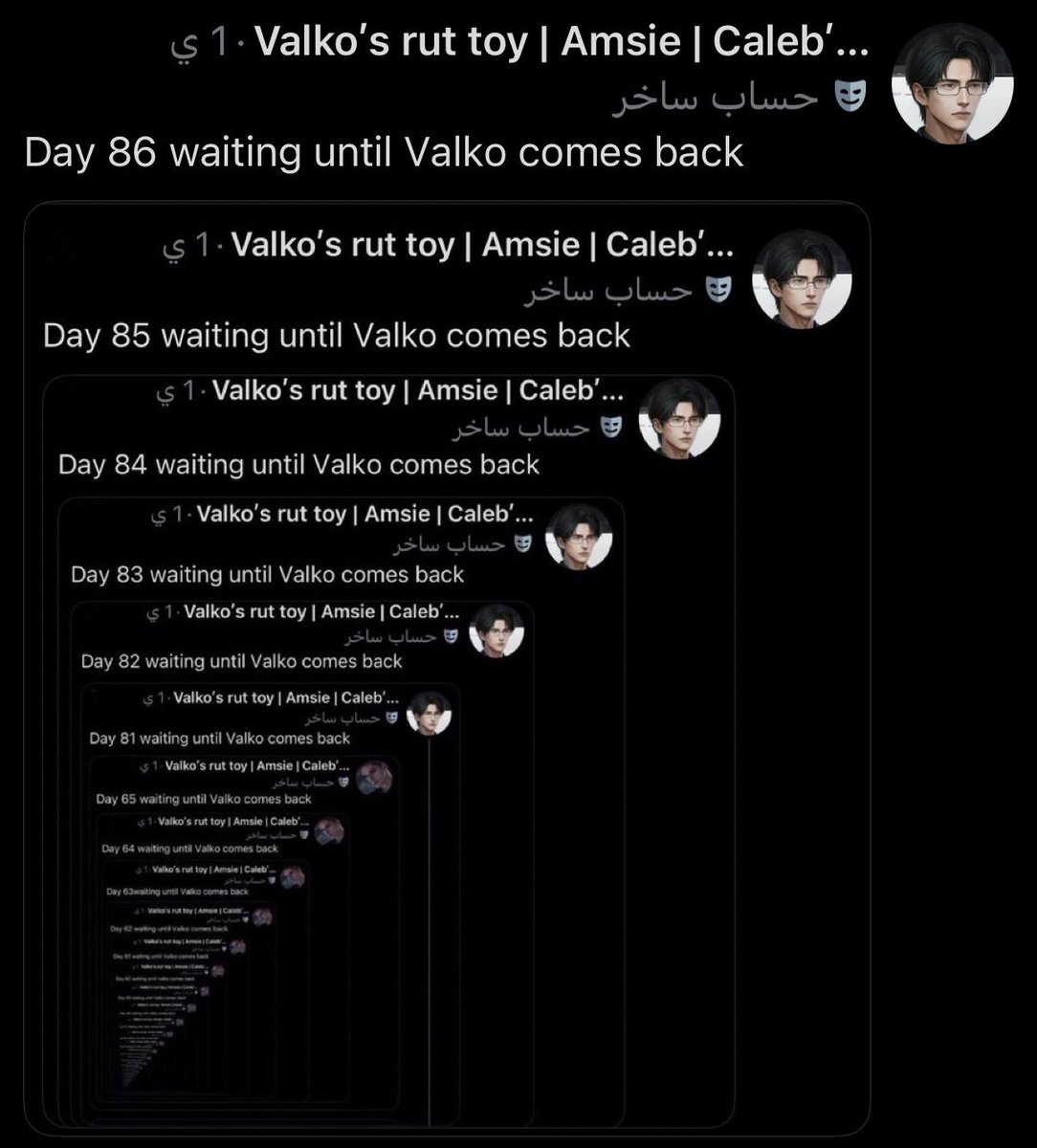 amsiesnow's tweet photo. Day 87 waiting until Valko comes back https://t.co/Mh1pb1ecCX
