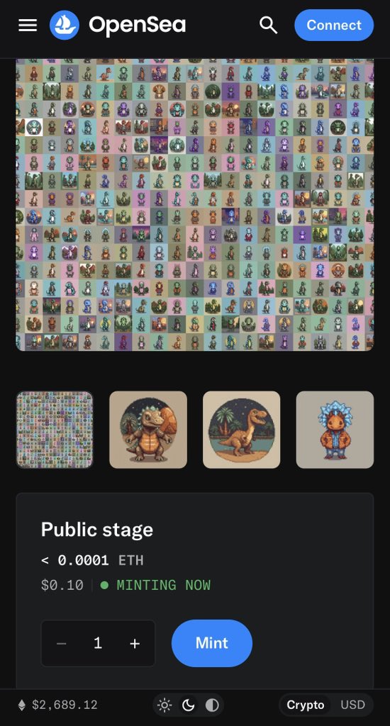dinovolt_NFT's tweet photo. 🚨 DINOVOLT MINT IS LIVE 🦖⚡

3,333 unique pixel-art dinosaurs.

Mint price: $0.10. That's it. Less than a coffee.

No excuses left 👇
https://t.co/lfXCKwowH7

Public stage, minting now on @opensea

#Dinovolt #NFT #OpenSea #RobinhoodChain https://t.co/NtEig4zgf1