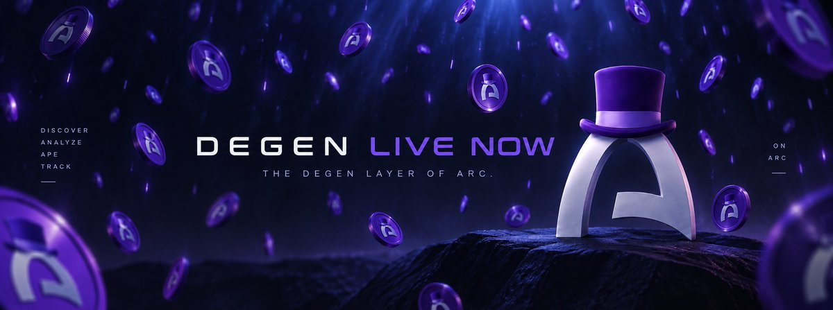 arc_degen's tweet photo. DARC IS LIVE 🎩🟣
The Degen Arc is officially open.

🟣CA 
0x6295882c98f7e933b6a924c86e7dd6bddc9b07ad

Trade memes.
Earn Degen Points.
Unlock lower fees.

Get rewarded for real activity.
Built for meme economy.
Built for degens.
The arc begins now. https://t.co/TX7jN7IIp1