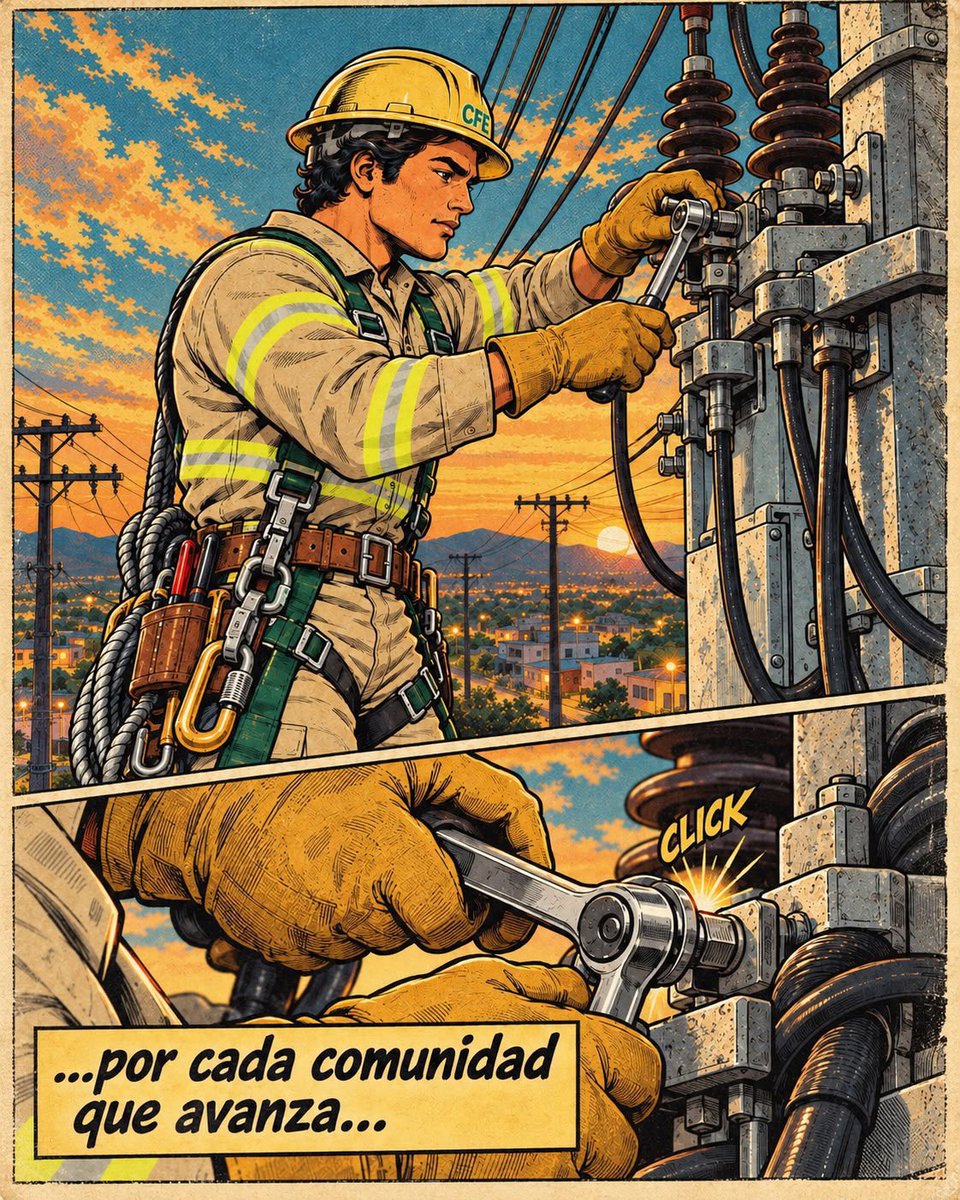 CFEmx's tweet photo. 💡 Detrás de cada luz encendida hay manos, experiencia y mucho trabajo. ⚡💚

Hoy celebramos a las y los linieros de la CFE, que se la rifan todos los días para mantenernos conectados.

¡Feliz Día de las y los Linieros! 👷‍♀️👷‍♂️ https://t.co/iemtA9DXO4