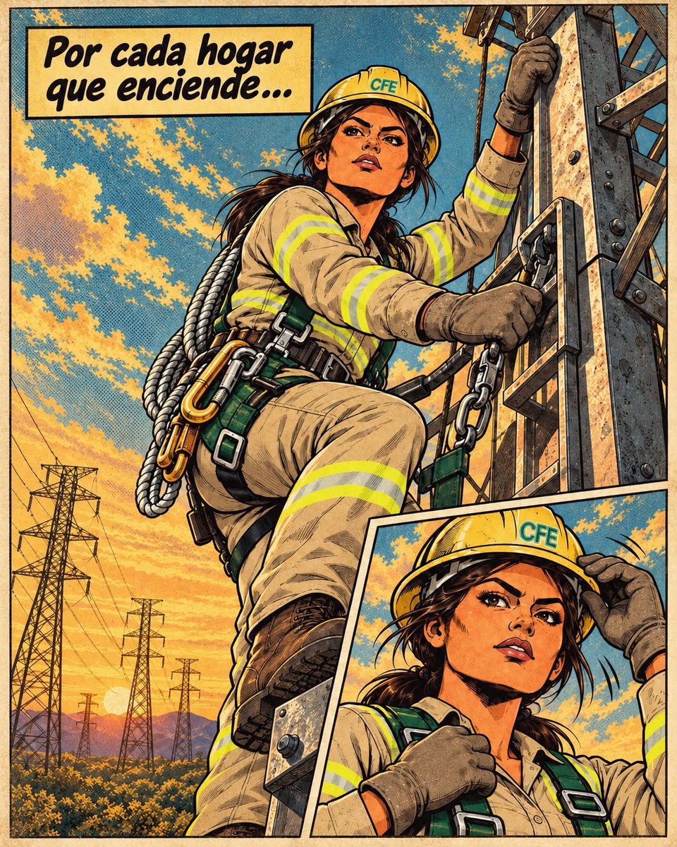 CFEmx's tweet photo. 💡 Detrás de cada luz encendida hay manos, experiencia y mucho trabajo. ⚡💚

Hoy celebramos a las y los linieros de la CFE, que se la rifan todos los días para mantenernos conectados.

¡Feliz Día de las y los Linieros! 👷‍♀️👷‍♂️ https://t.co/iemtA9DXO4