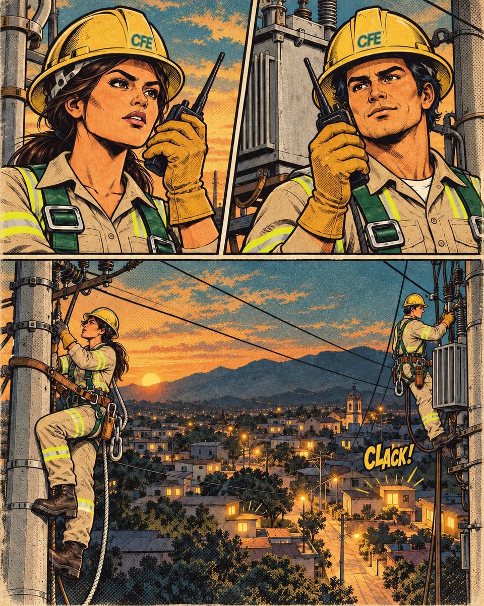 CFEmx's tweet photo. 💡 Detrás de cada luz encendida hay manos, experiencia y mucho trabajo. ⚡💚

Hoy celebramos a las y los linieros de la CFE, que se la rifan todos los días para mantenernos conectados.

¡Feliz Día de las y los Linieros! 👷‍♀️👷‍♂️ https://t.co/iemtA9DXO4