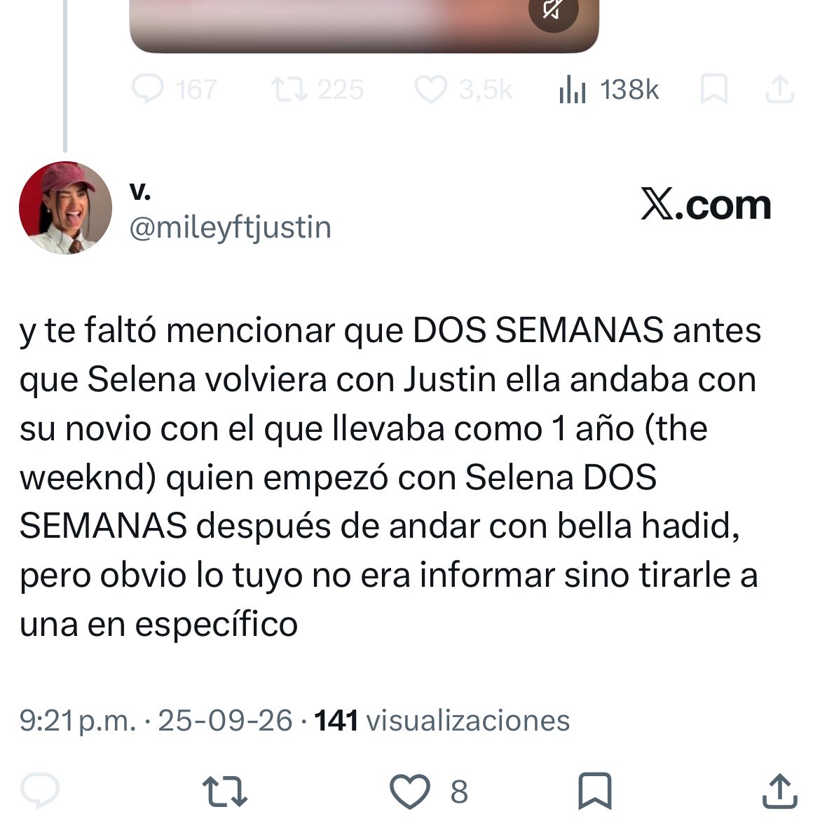 mileyftjustin's tweet photo. sin tirarle hate y tirando factos como él decía me bloqueó igual???? parece que tan neutral y bien informado para ser periodista no era… https://t.co/m6O2D5ZKCl