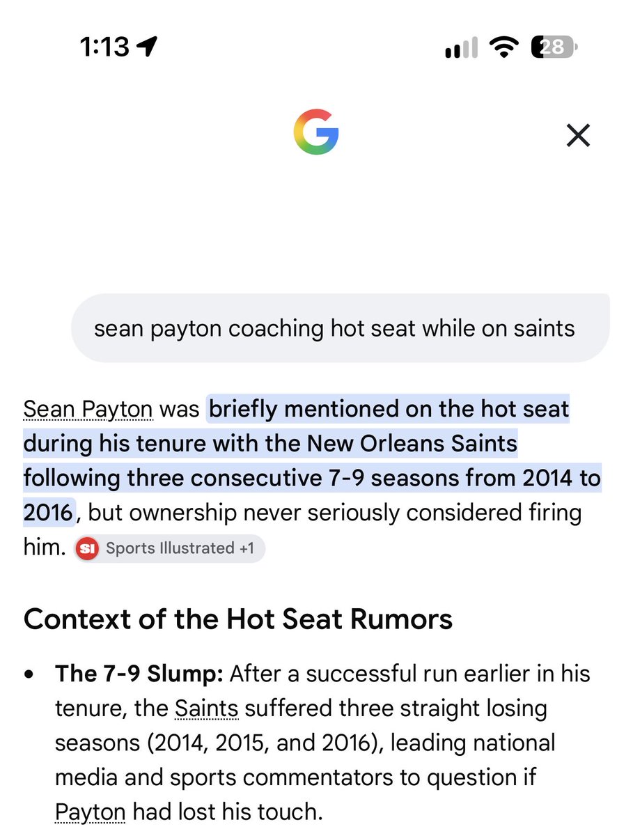 SyriusNRGY's tweet photo. @moneyyea24 @SaintsHappyHour Yeah I know what Sean did but he was definitely on that hot seat but our organization wasn’t going to fire him but it was talks https://t.co/uM4i2IT4BN
