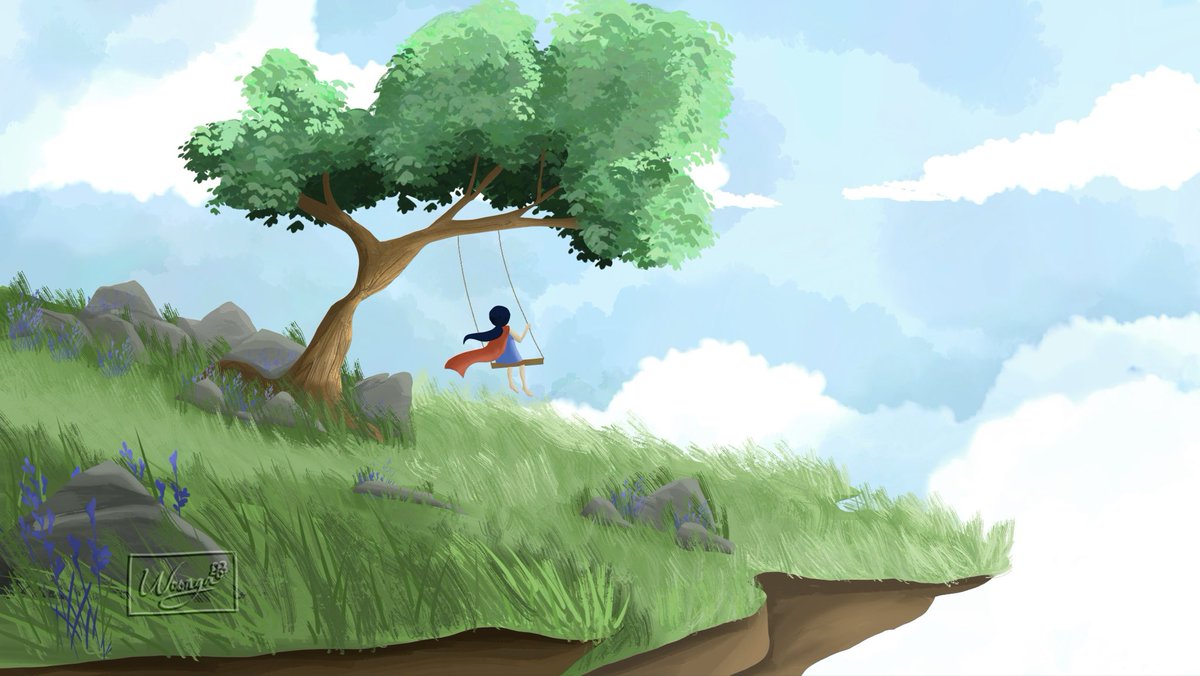 woongaart's tweet photo. up, up, and away! ☁️✨
just swinging my way into the sky⛅️
#art #illustration‌‌ https://t.co/E3fQ9yvNG5