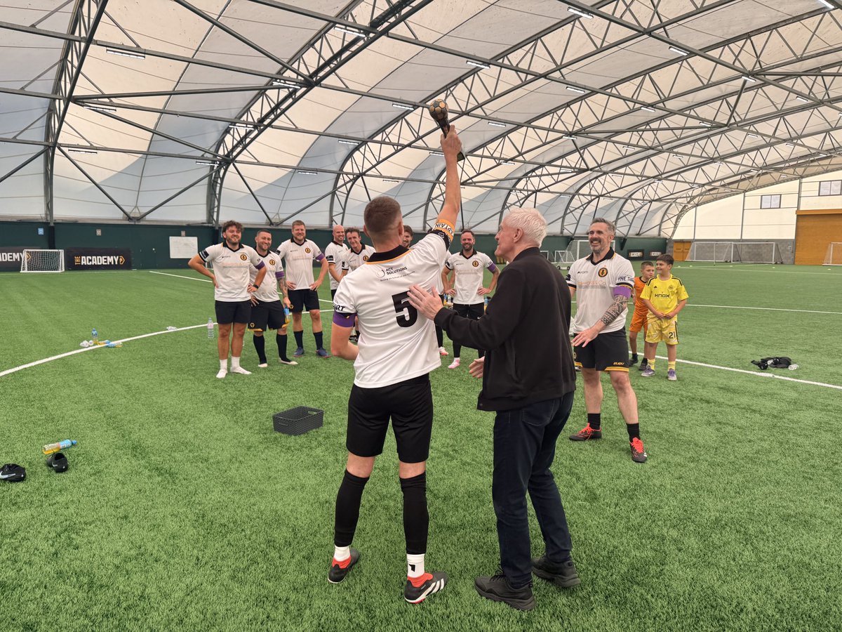 theCCC2026's tweet photo. Congratulations to @TheWolvesReport on defending their title with a hard fought 2-0 win over Wolves staff in the final. 

Thanks to all teams that supported and fans who came to watch. We are £250 short of or fundraising target with more to come in to help @wwfcfoundation 🧡 https://t.co/enQrixAgtz
