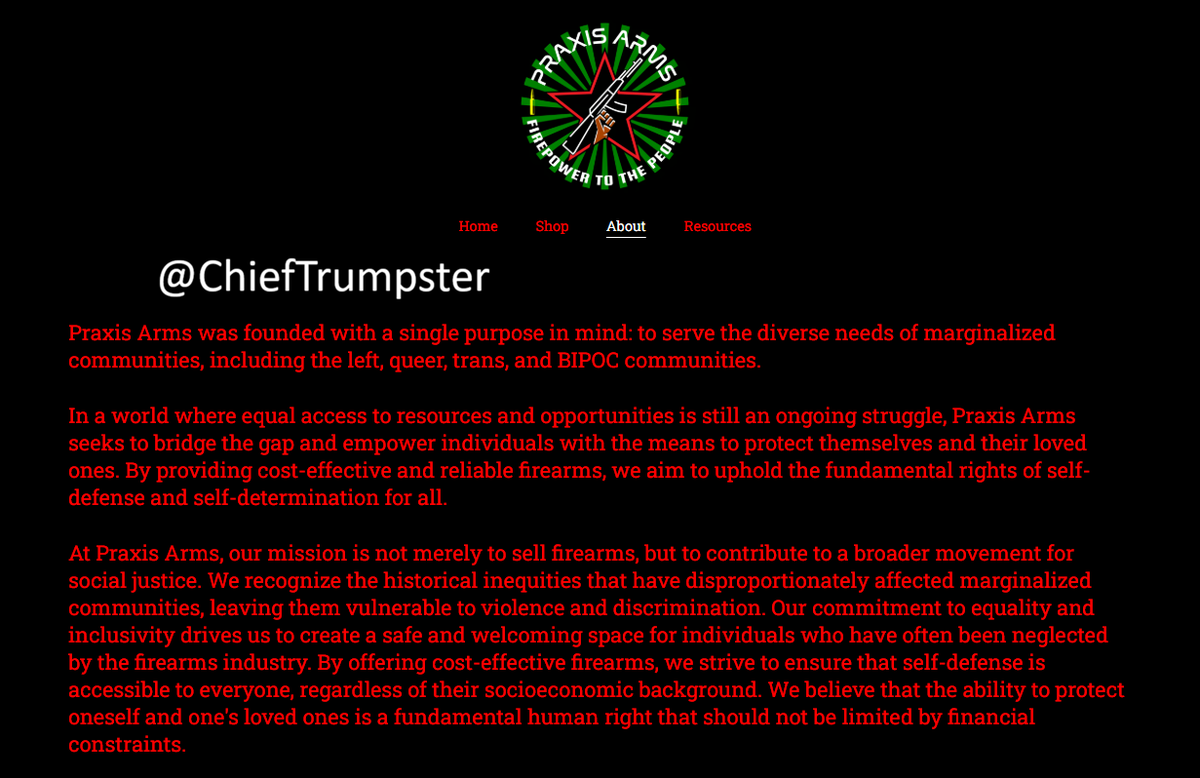 ChiefTrumpster's tweet photo. The gun range is the biggest red flag of the entire investigation.

It's a far-left training ground for the trans militia. 

I am most disturbed that the FBI hasn't raided this range or launched any investigation.

Of course, they also offer socialist resources &amp; MUTUAL AID. https://t.co/M0uP4DZJel