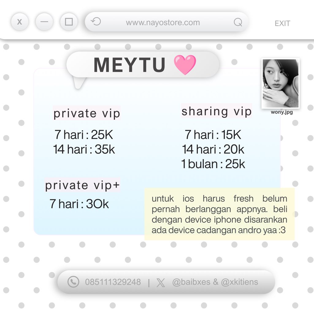 caxtlei's tweet photo. @nadhifarahmani privatee yuuuk kakak >__< ♥︎ contact : https://t.co/mmefpUfnwF https://t.co/69RAaDkEC7