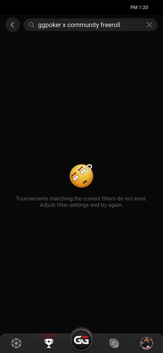 ChrisHoust35795's tweet photo. @GGPoker I get nothing when searching it https://t.co/ScewTIqOuf