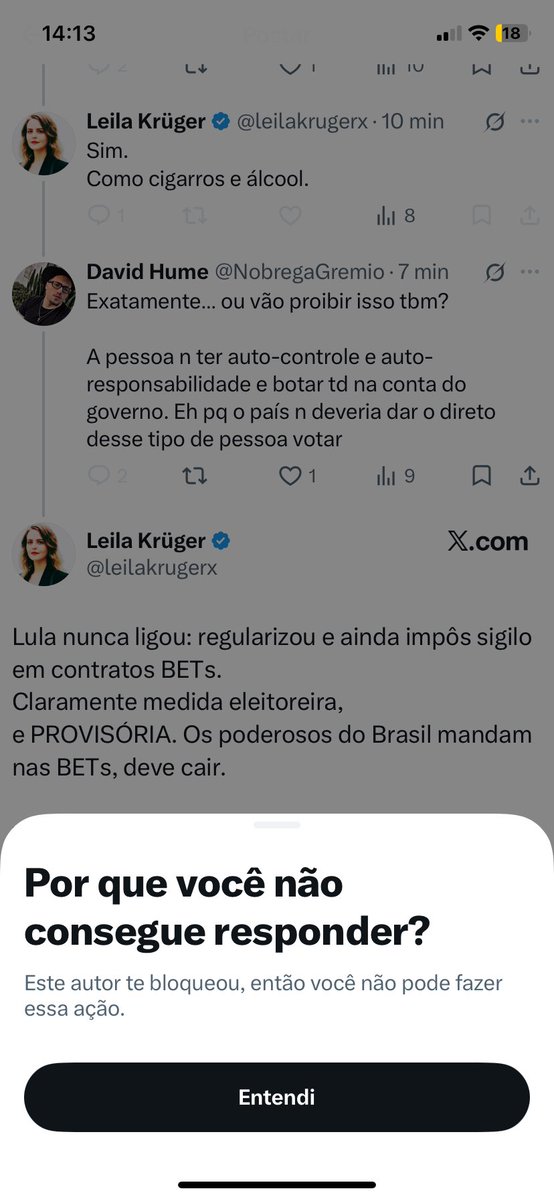 TiagoNiches's tweet photo. Este é o tipo de liberdade que este pessoal propõe… Minha bet?? Tem que liberar!! Debater com ideias contrárias? Jamais!! 🤡🤡🤡 https://t.co/byK9u6sfRd