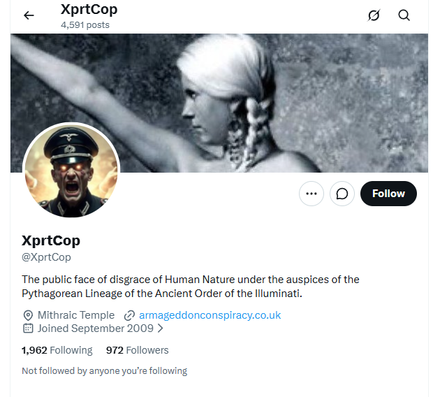 ElgarrsAlt1's tweet photo. @EbonhardtTV I wish some of you would learn!

You give a platform to fake arse right wing Nazi accounts, or u feed the ideology!

Check, inform others, then mute!

You either part of the problem, or part of the solution! https://t.co/dBOeZjKxno