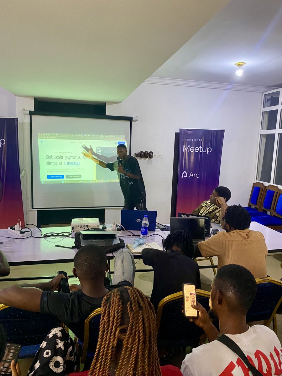 frankk_onchain's tweet photo. Got the opportunity to demo @CashTella_ today at the Architects meetup in Uyo.

Always a good feeling getting to talk about what we’ve been building, why we’re building it, and where we’re taking TELLA next.

#ArcUyoMeetup
#BuildOnArc https://t.co/OxXRHgn8Nt