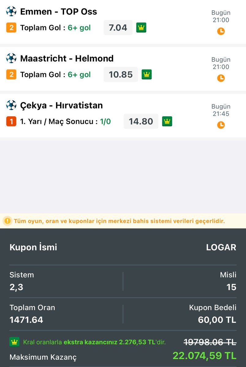logarBahis's tweet photo. ✍️✍️✍️

DOSTLAR 3 MAÇ 8 ORAN...🫡

SİSTEM 2-3 KUPONUMUZ VAR BİR DE...🔥

BOL ŞANSSS...🙋 https://t.co/oQAnPQWrMf