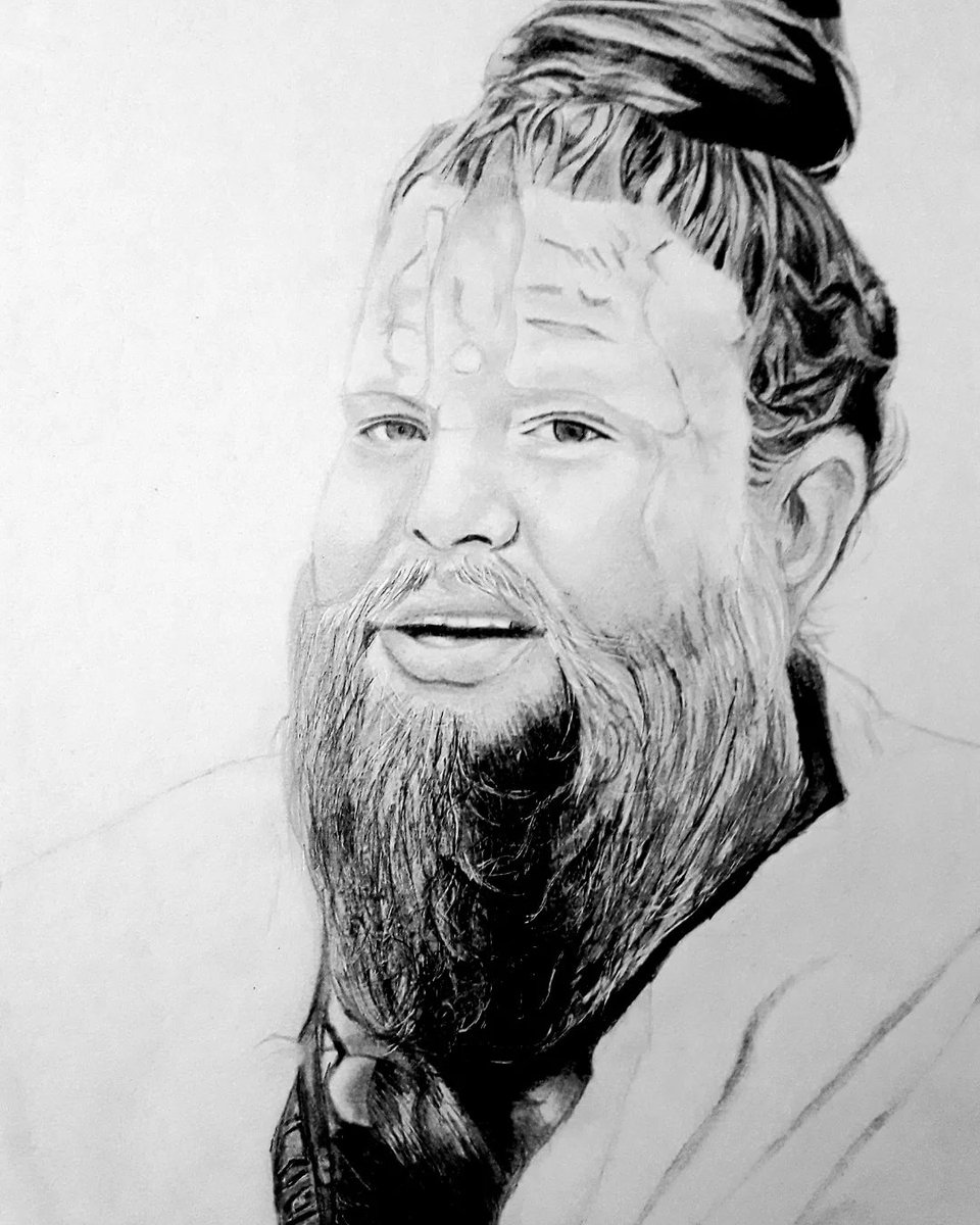 hazelkingii68d2's tweet photo. This is a sketch of Premanand Ji Maharaj. Artist: Yuvі https://t.co/lc3vgVGTyw