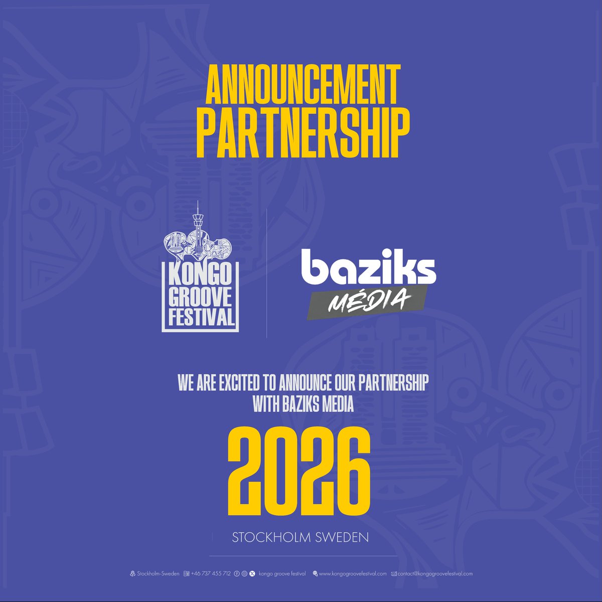 KongoGrooveFest's tweet photo. 🌍🔥 KONGO GROOVE FESTIVAL × BAZIKS
 
Together, @KongoGrooveFest  and @BaziksMedia are creating new ways for African stories, talent and content to travel between Africa and the Nordic region.

Africa meets the Nordics 🇨🇩 × 🇸🇪

#KGF26 #AfricanMusic  #AfricaMeetsTheNordics https://t.co/hue9ClBKeR